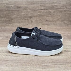 Hey Dude Wendy Rise Women's Size 7 Black Slip On Shoes (40074-001)